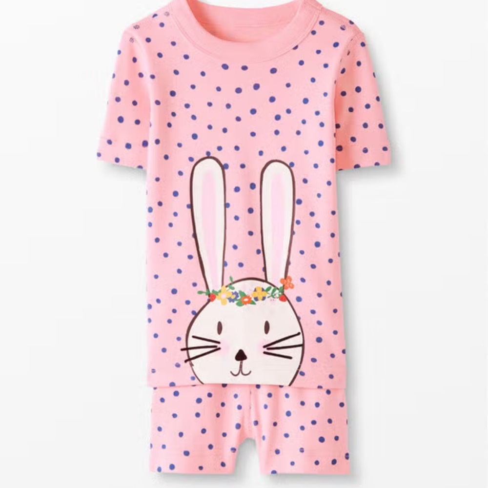 Hanna Andersson Bunny Easter shorts pajamas 3T